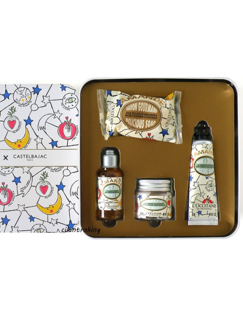 L’Occitane en Provence Castelbajac 4 PC Almond Holiday Gift Set in Tin Box New